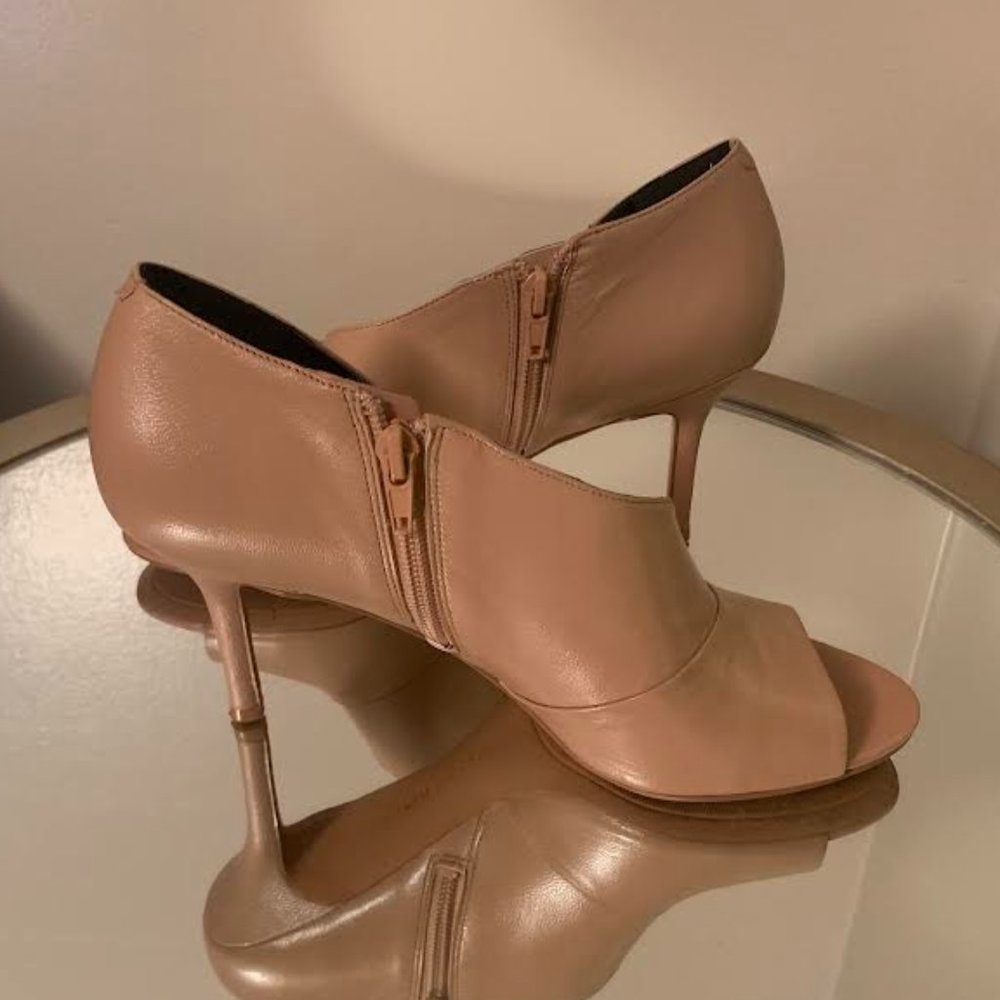 Nine West - Beige Heeled Open Toed Boots - FREE SHIPPING